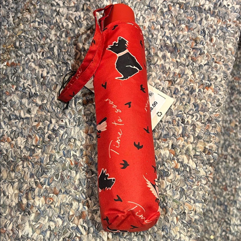 RADLEY LONDON Red Printed Compact Umbrella - Picture 3 of 3